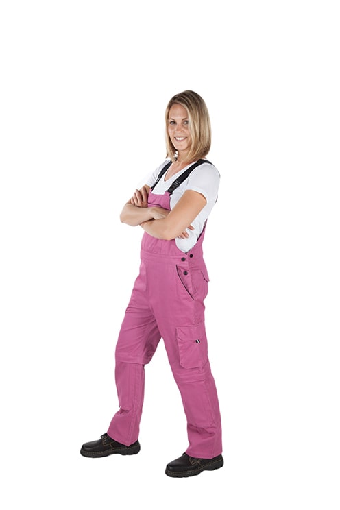 Long Overalls for Men / Coverall Jumpsuit with Belt / Raspberry Pink